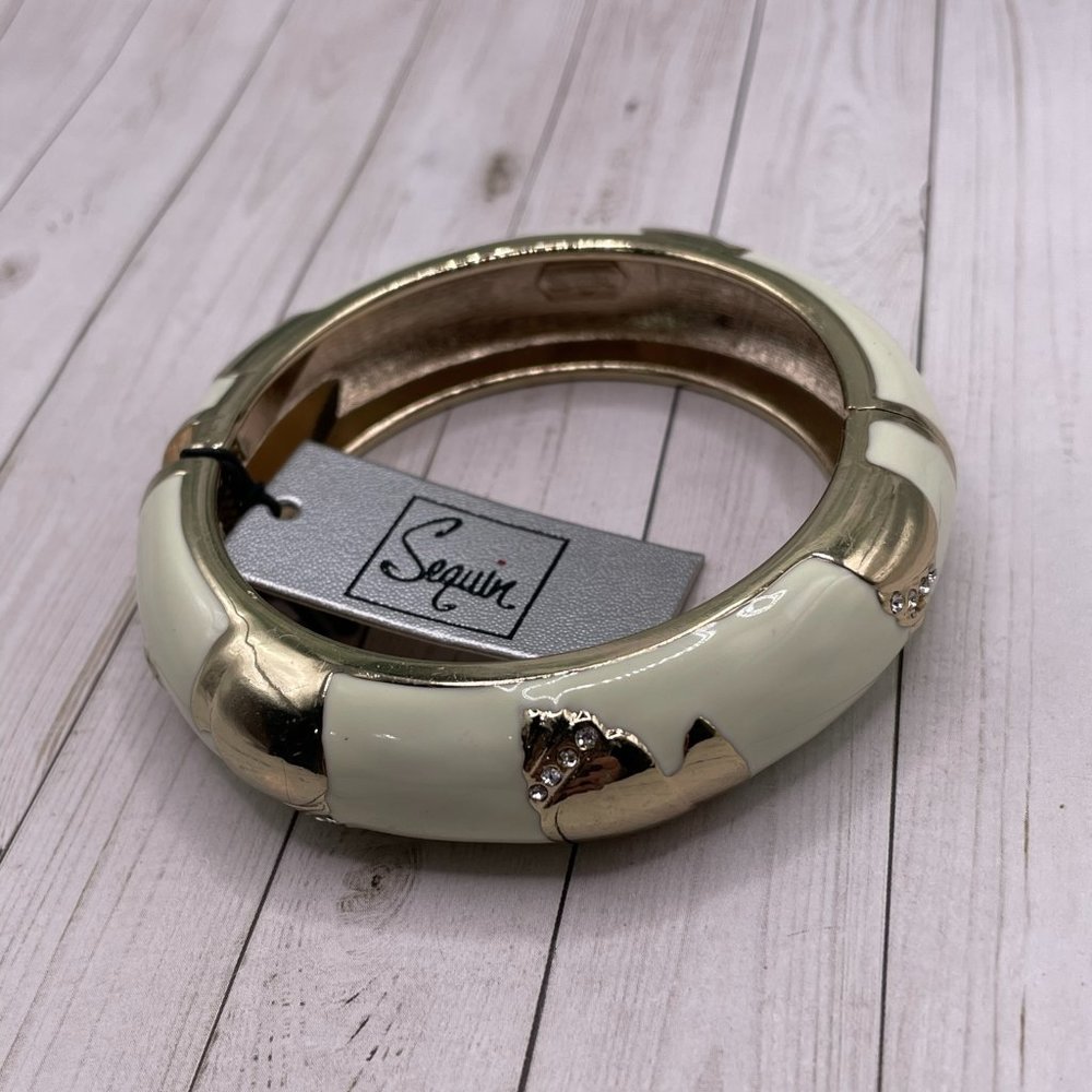 NWT Sequin for Nordstrom Cream/Gold Hinge Bracelet
